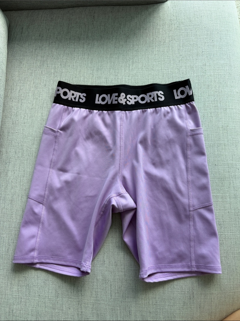 Love & Sports Lilac Women's Athletic Shorts with Elastic Logo Waistband
